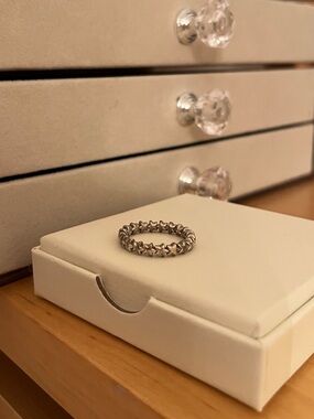 Pandora Silver Star Band Ring - Women's Jewelry - Size 8